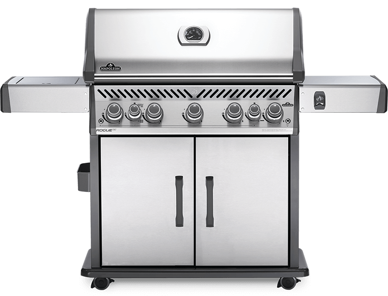 Napoleon Rogue® SE 625 5-Burner 88,500 BTU Propane Gas Grill with Infrared Rear and Side Burner. Model #: RSE625RSIBPSS-1.